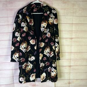 Tahari Beautiful Open Front Floral Duster‎ Coat Size XS